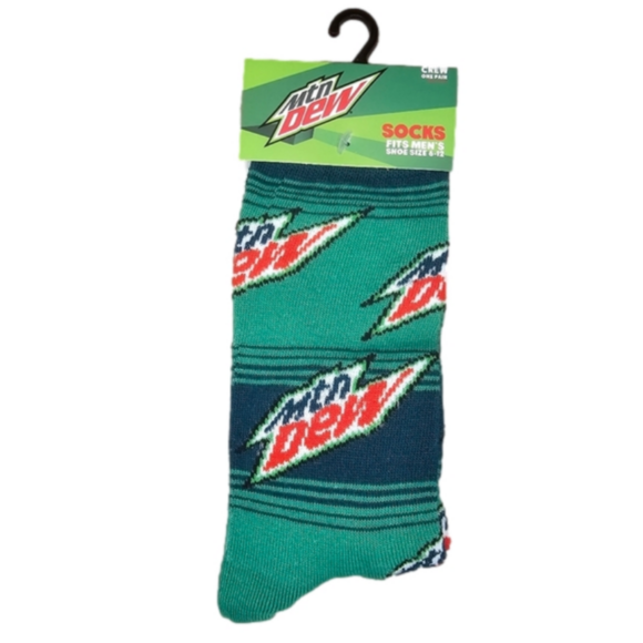 Unisex Adult Mountain Dew Socks NEW - Picture 1 of 2